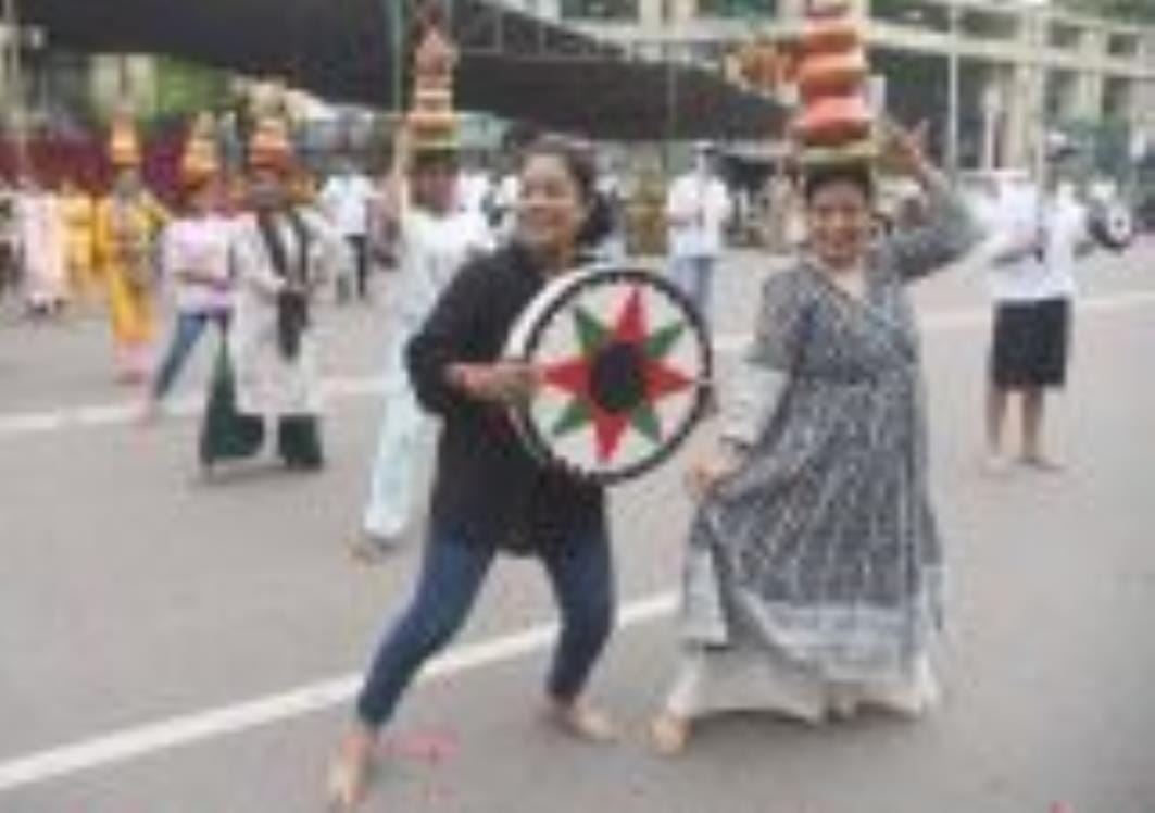 विधानसभा के सामने बुधवार को रिहर्सल हुई।