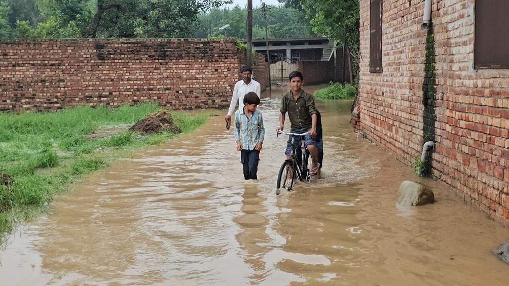 बरौली माजरा गांव में टूट पथराला नदी की पटरी। संवाद