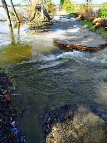फोटो-19, पंखियन नगला में गंगा की बाढ़ में घिरे मकान। संवाद फोटो-19, पंखियन नगला में गंगा की बाढ़ में घिरे मकान। संवाद