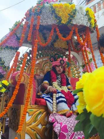 अनूपशहर के मोहल्ला नागर शैली स्थित दाऊजी महाराज की काले पत्थर की प्राचीन प्रतिमा। संवाद