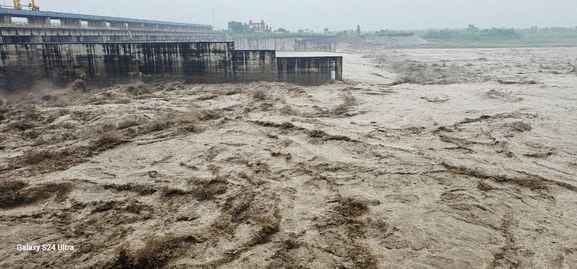 कलानौर के पास यमुना के किनारे पर हुआ कटाव। संवाद