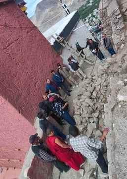 भारी बारिश के कारण नामग्याल त्सेमो मठ क्षतिग्रस्त। स्रोत - सोशल मीडिया भारी बारिश के कारण नामग्याल त्सेमो मठ क्षतिग्रस्त। स्रोत - सोशल मीडिया