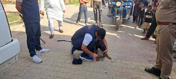 सरूरपुर। कस्बा हर्रा में लापता सादिक को तलाश करती डॉग स्क्वायड की टीम। संवाद सरूरपुर। कस्बा हर्रा में लापता सादिक को तलाश करती डॉग स्क्वायड की टीम। संवाद