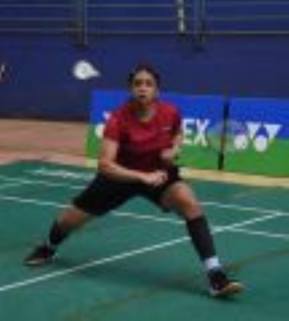महिला एकल के मुुकाबले में खेलती शटलर। महिला एकल के मुुकाबले में खेलती शटलर।