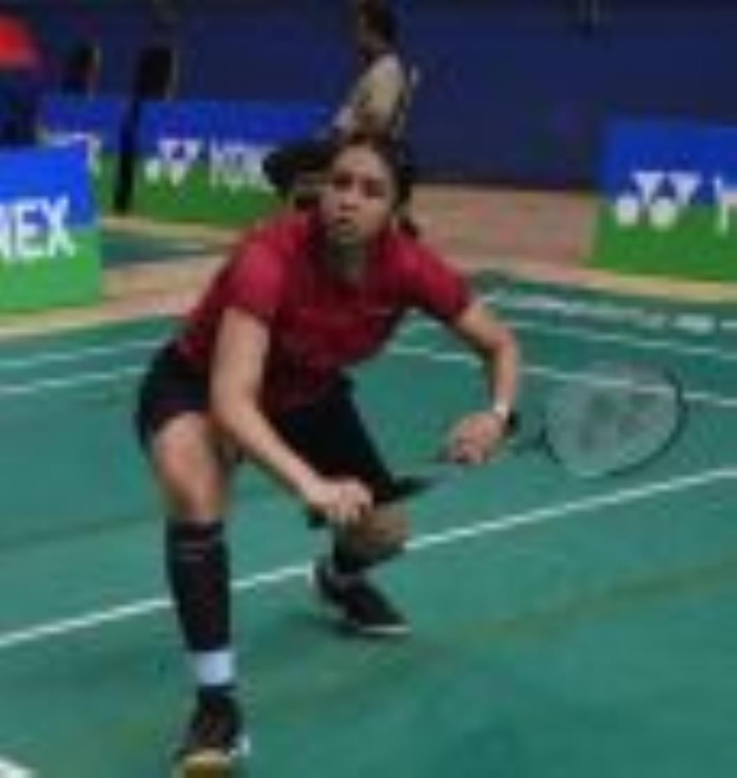 महिला एकल के मुुकाबले में खेलती शटलर। महिला एकल के मुुकाबले में खेलती शटलर।