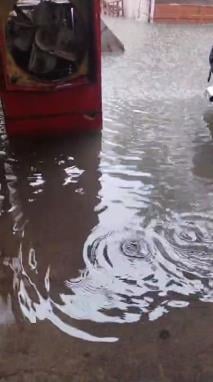 नगर निगम मुख्यालय में कमरे और बरामदों में भरा बारिश का पानी। 