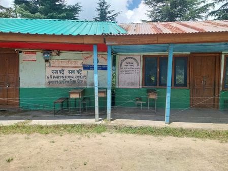 भूस्खलन की चपेट में आने से क्षतिग्रस्त हुआ प्राथमिक स्कूल रोहड़ीधार। संवाद भूस्खलन की चपेट में आने से क्षतिग्रस्त हुआ प्राथमिक स्कूल रोहड़ीधार। संवाद