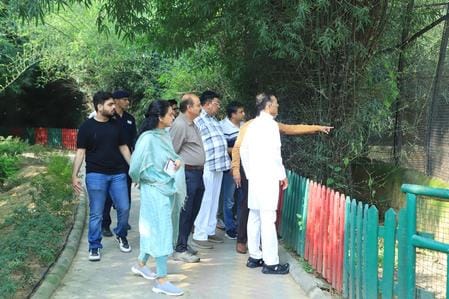 कुरुक्षेत्र। चिड़ियाघर का निरीक्षण करने पहुंचे सांसद नवीन जिंदल। संवाद