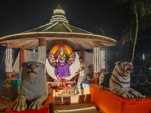 पहाड़िया दाई मंदिर में स्थापित देवी प्रतिमा। संवाद पहाड़िया दाई मंदिर में स्थापित देवी प्रतिमा। संवाद