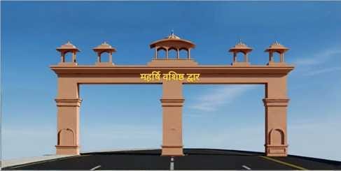 नये गेट के लिए भूमि पूजन कराती चेयरमेन नेहा वर्मा व ईओ अंगद गुप्ता