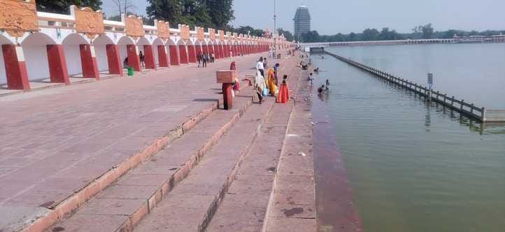 कुरुक्षेत्र। पवित्र ब्रह्मसरोवर का उत्तरी तट, जहां होगा छठ पर्व का आयोजन। संवाद