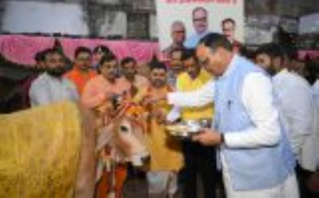  गोपाष्टमी पर हवन-आरती के साथ गो माता का पूजन किया गया और उन्हें हरा चारा व गुड़ खिलाकर उनकी से