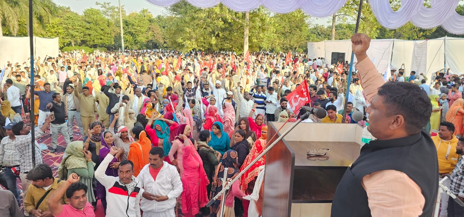 कुरुक्षेत्र। महापुकार रैली में पहुंचे कर्मचारी। संवाद