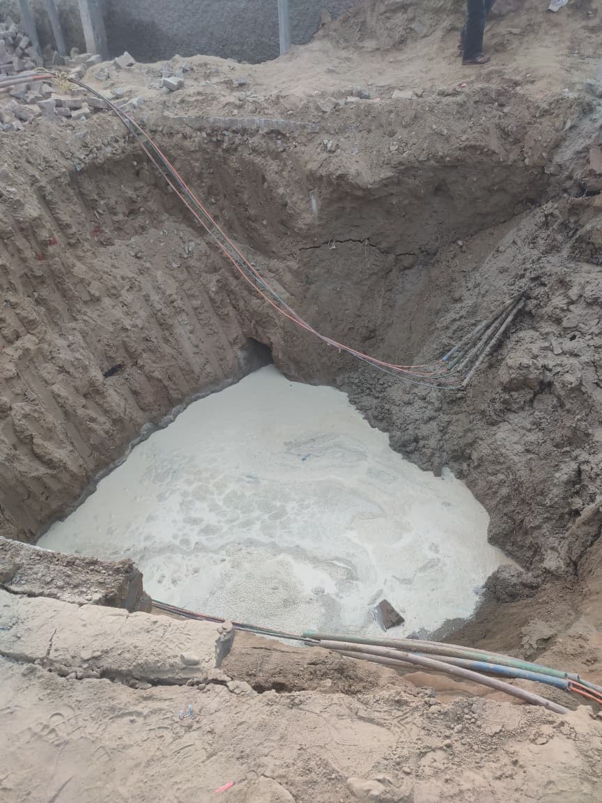 सिरसा। लाइन बिछाने का चल रहा काम। विभाग