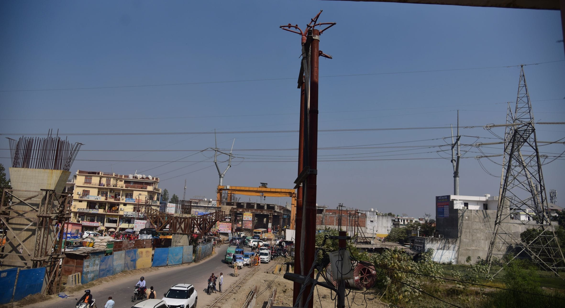 निर्मार्णाधीन लखनऊ-कानपुर एक्सप्रेसवे।