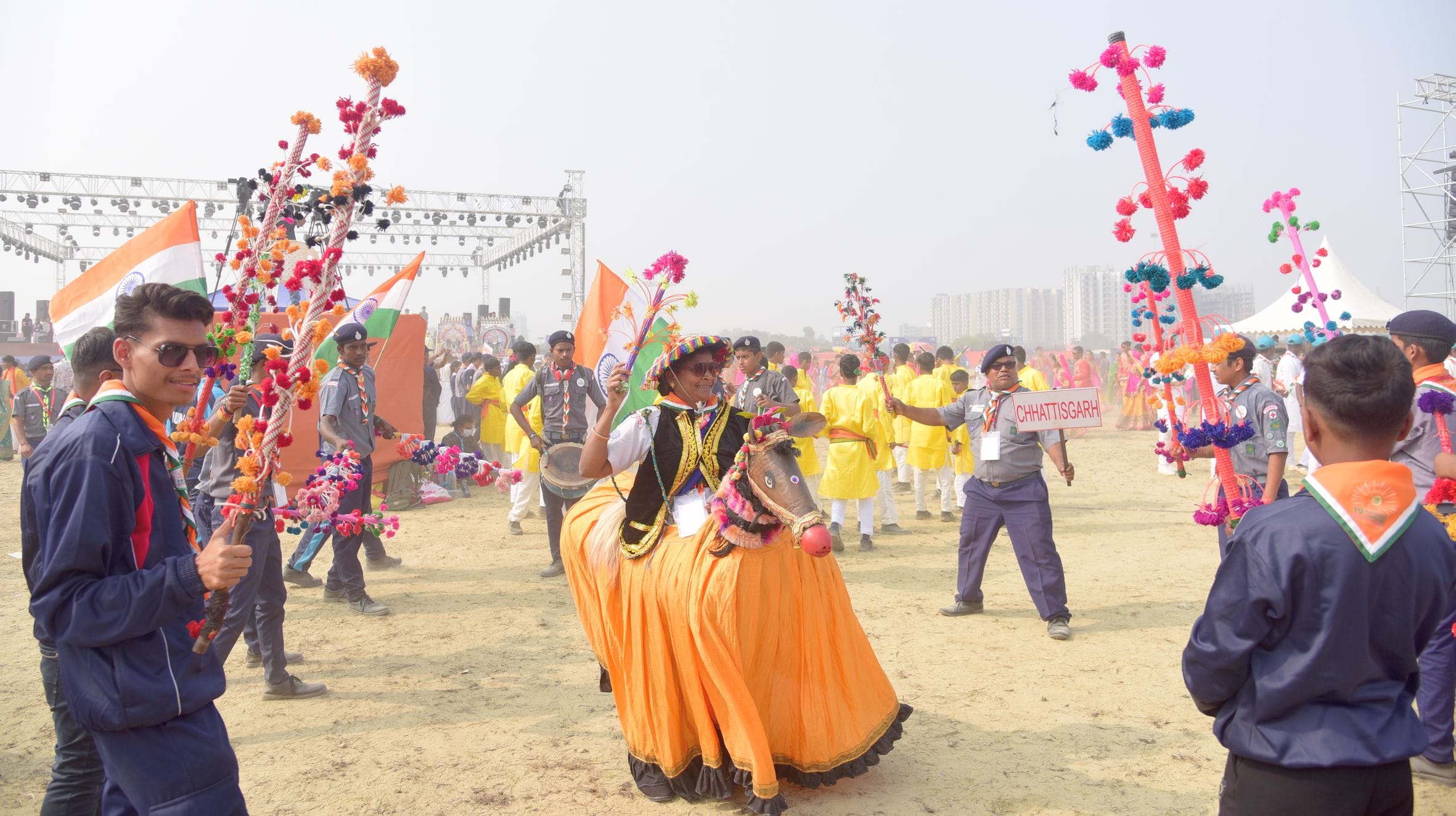 वृंदावन स्थित डिफेंस एक्सपो ग्राउंड में रविवार से शुरू हुए 19वें भारत स्काउट्स एंड गाइड्स के सा वृंदावन स्थित डिफेंस एक्सपो ग्राउंड में रविवार से शुरू हुए 19वें भारत स्काउट्स एंड गाइड्स के सा