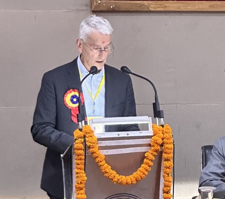 कुरुक्षेत्र। गीता सम्मेलन में हिस्सा लेते अंतरराष्ट्रीय गीता विशेषज्ञ। संवाद