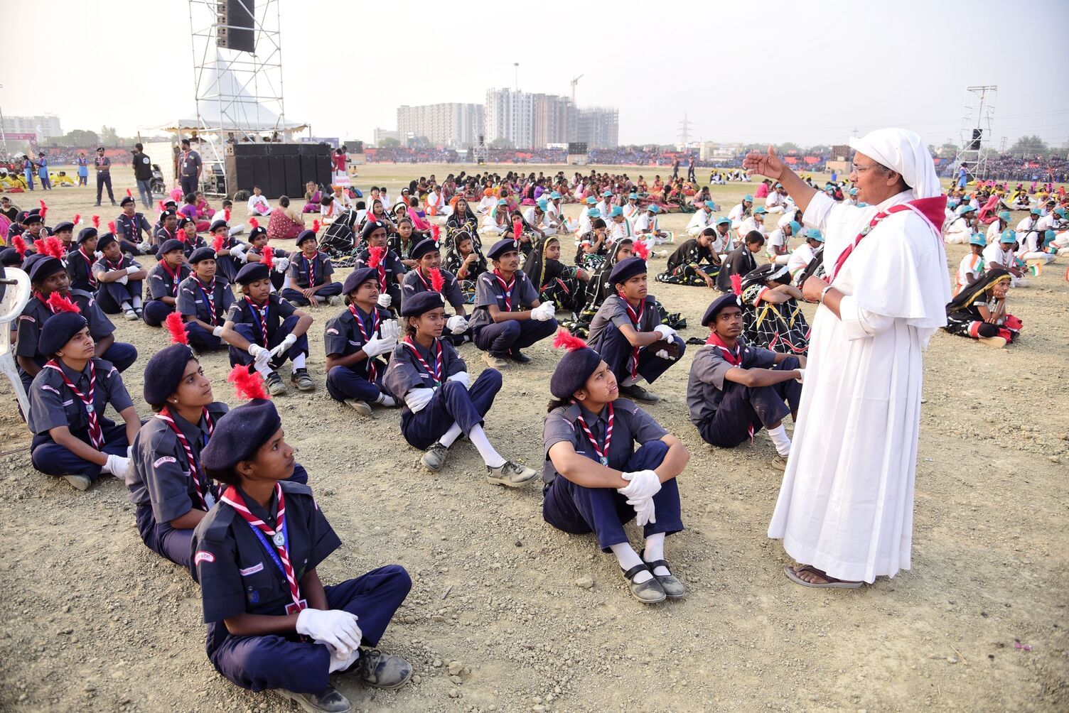 वृंदावन स्थित डिफेंस एक्सपो ग्राउंड में 19वें भारत स्काउट्स एंड गाइड्स के वार्षिक सम्मेलन जंबूर