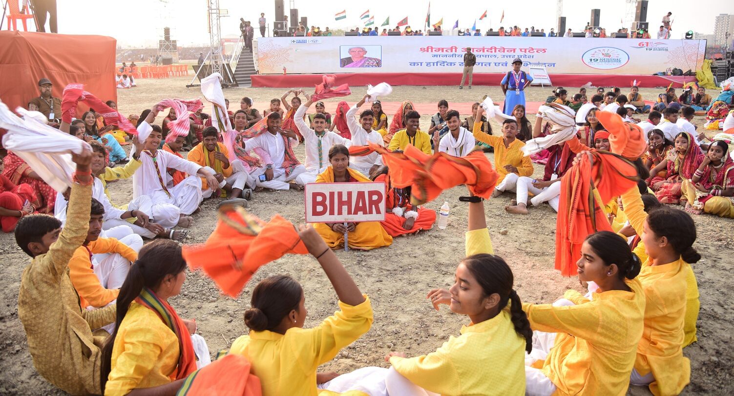 वृंदावन स्थित डिफेंस एक्सपो ग्राउंड में 19वें भारत स्काउट्स एंड गाइड्स के वार्षिक सम्मेलन जंबूर