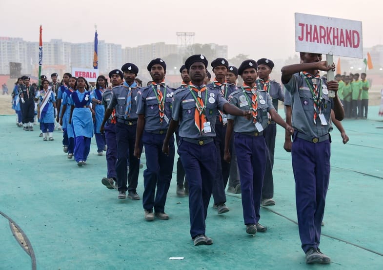शुक्रवार को राष्ट्रपति के कार्यक्रम के लिए मार्च पास्ट का रिहर्सल करते स्काउट-गाइड। शुक्रवार को राष्ट्रपति के कार्यक्रम के लिए मार्च पास्ट का रिहर्सल करते स्काउट-गाइड।