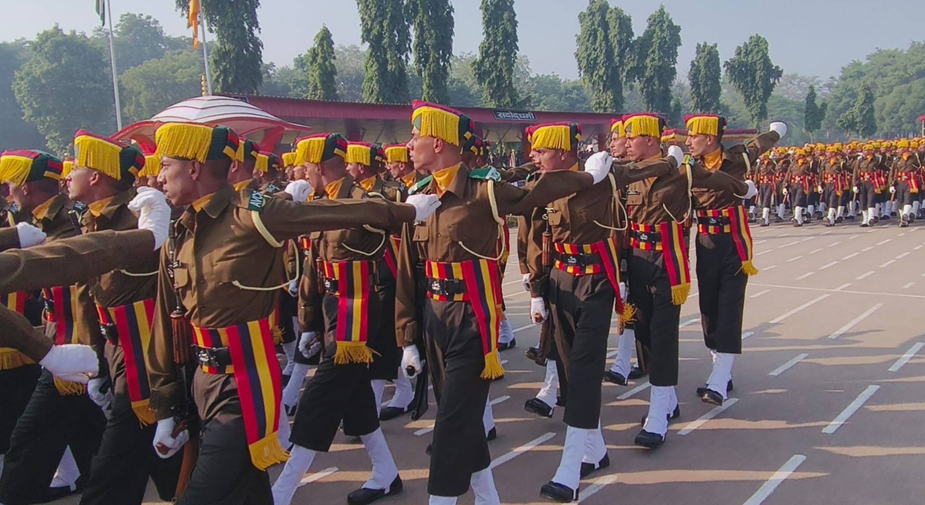 40-डोगरा रेजिमेंट सेंटर में आयोजित पासिंग आउट परेड में मौजूद रिक्रूट के जवान।-संवाद