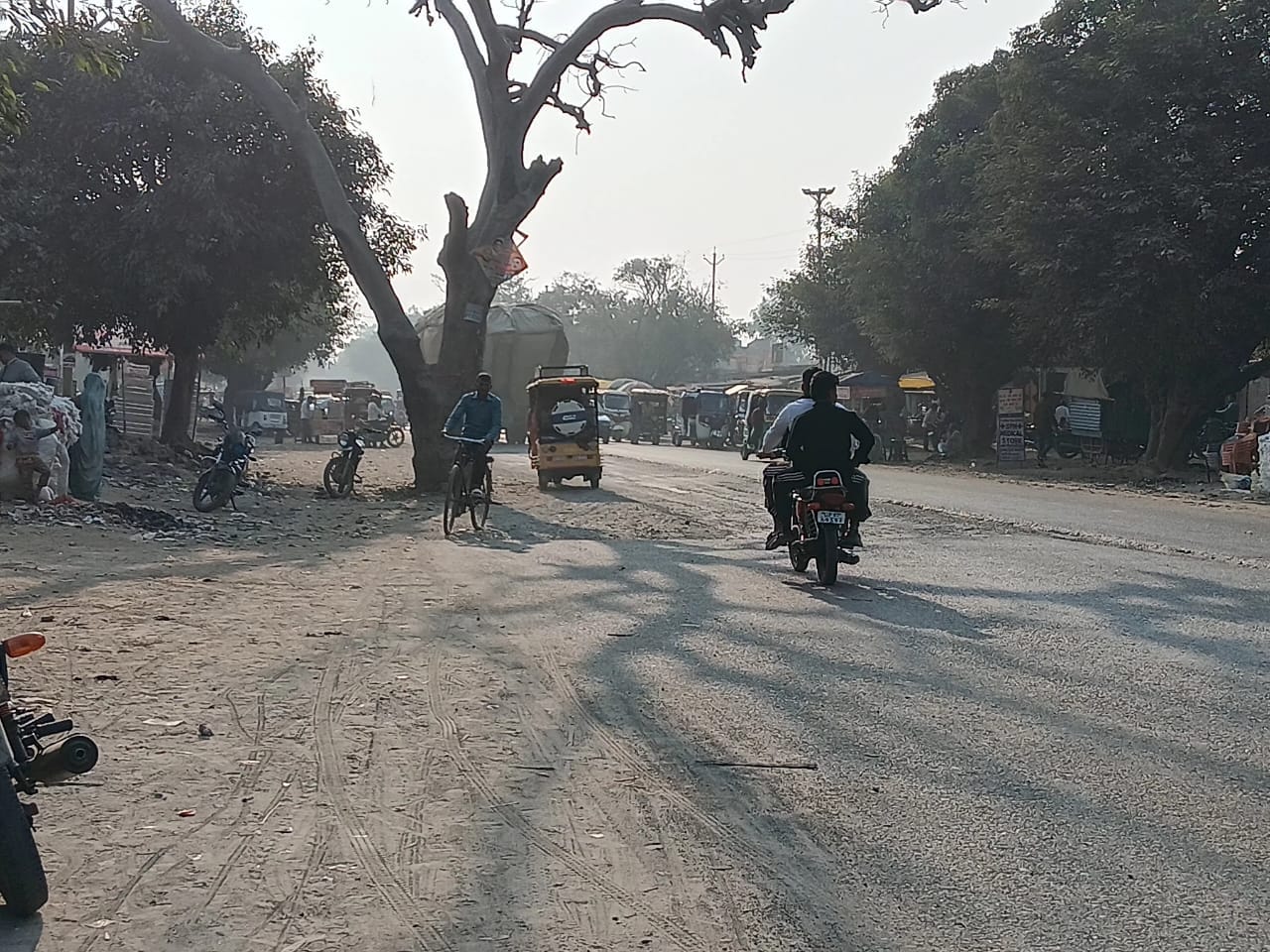 कांट-जलालाबाद मार्ग पर हाईवे पर घूमते छुट्टा पशु। संवाद
