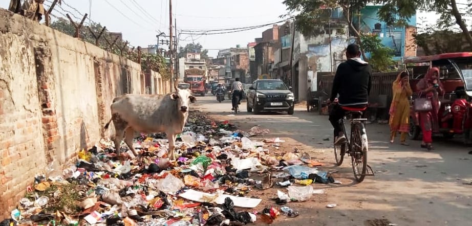 तारीन बहादुरगंज स्थित उस्मानबाग चौकी के पास पड़ा कूड़ा। संवाद तारीन बहादुरगंज स्थित उस्मानबाग चौकी के पास पड़ा कूड़ा। संवाद