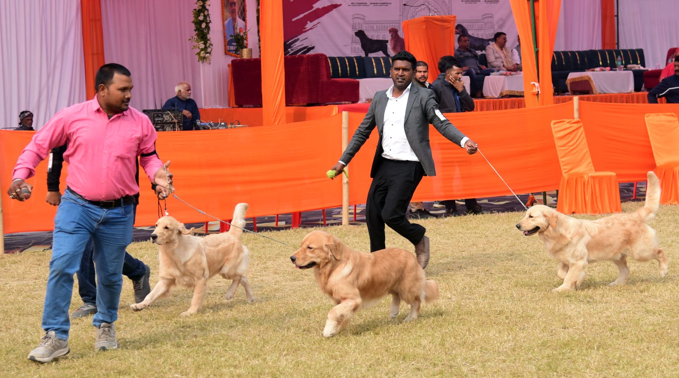 अवध केनेल क्लब की ओर से आयोजित दो दिवसीय डॉग शो में कोलकाता के गोल्डेन रिट्रिवर और हैदराबाद के 