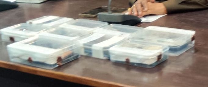 28 सीकेटीपी-8- परिचय- पुलिस गिरफ्त में आरोपी रावेंद्रकुमार तिवारी, योगेश त्रिपाठी, विनय सिंह, अ