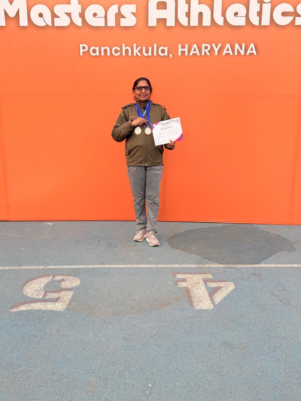 पंचकूला में आयोजित हुई 34वीं हरियाणा स्टेट मास्टर्स एथलेटिक्स चैंपियनशिप में जीता रजत पदक दिखा पंचकूला में आयोजित हुई 34वीं हरियाणा स्टेट मास्टर्स एथलेटिक्स चैंपियनशिप में जीता रजत पदक दिखा