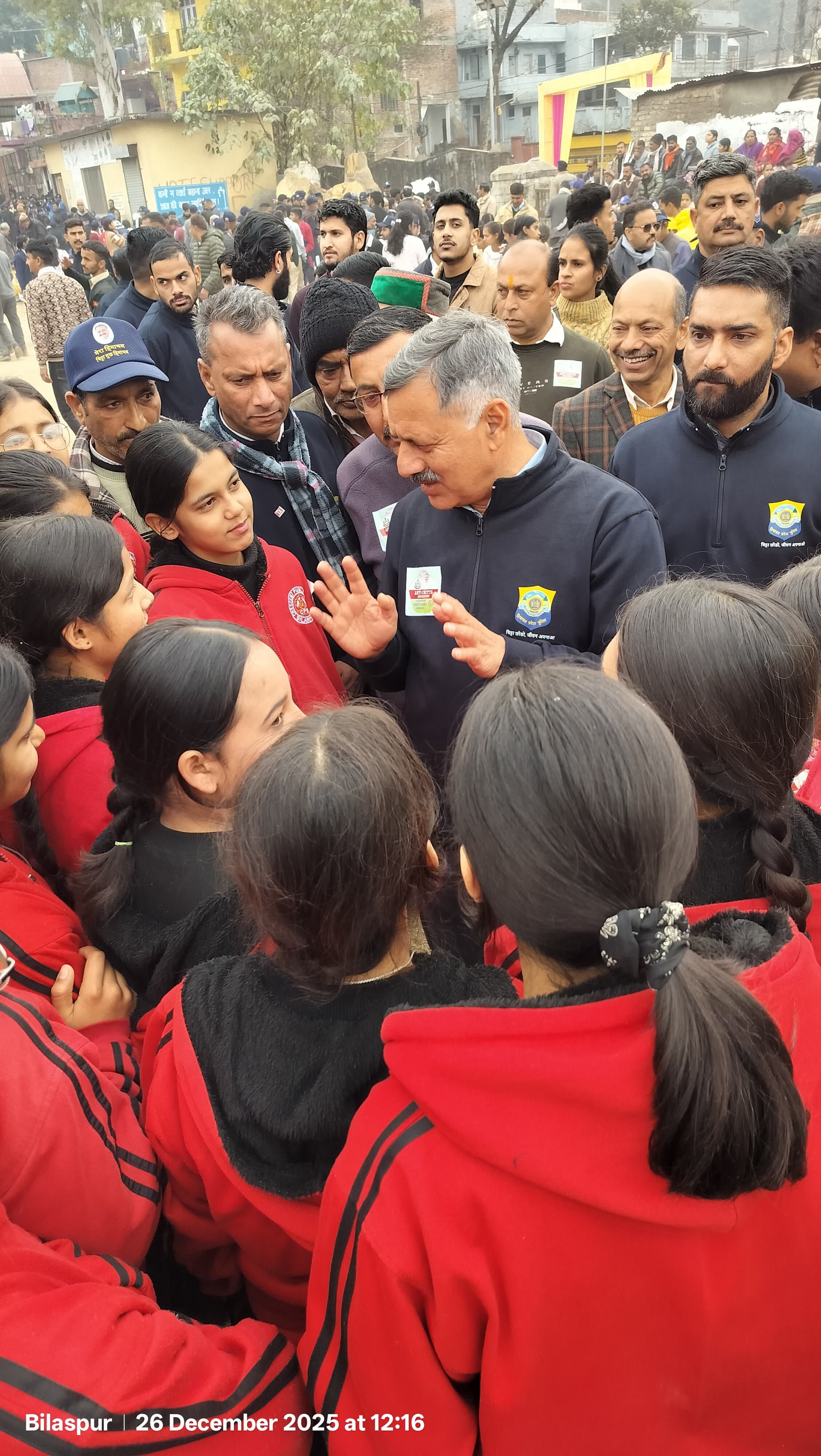 बिलासपुर में आयोजित वॉकाथॉन में मौजूद बच्चे। स्रोत: डीपीआरओ बिलासपुर में आयोजित वॉकाथॉन में मौजूद बच्चे। स्रोत: डीपीआरओ