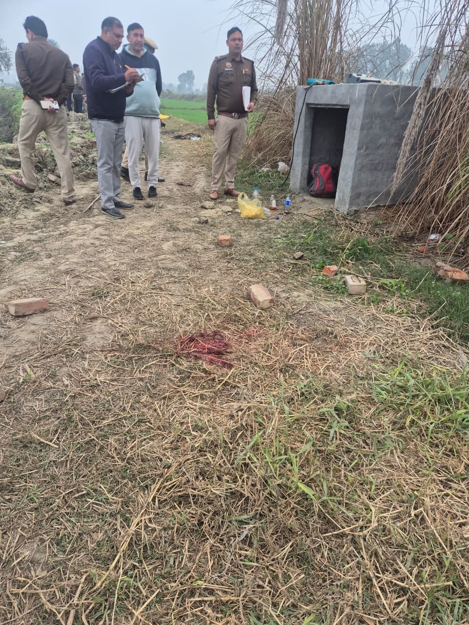 पानीपत। घटना स्थल पर पड़ा खून। संवाद पानीपत। घटना स्थल पर पड़ा खून। संवाद