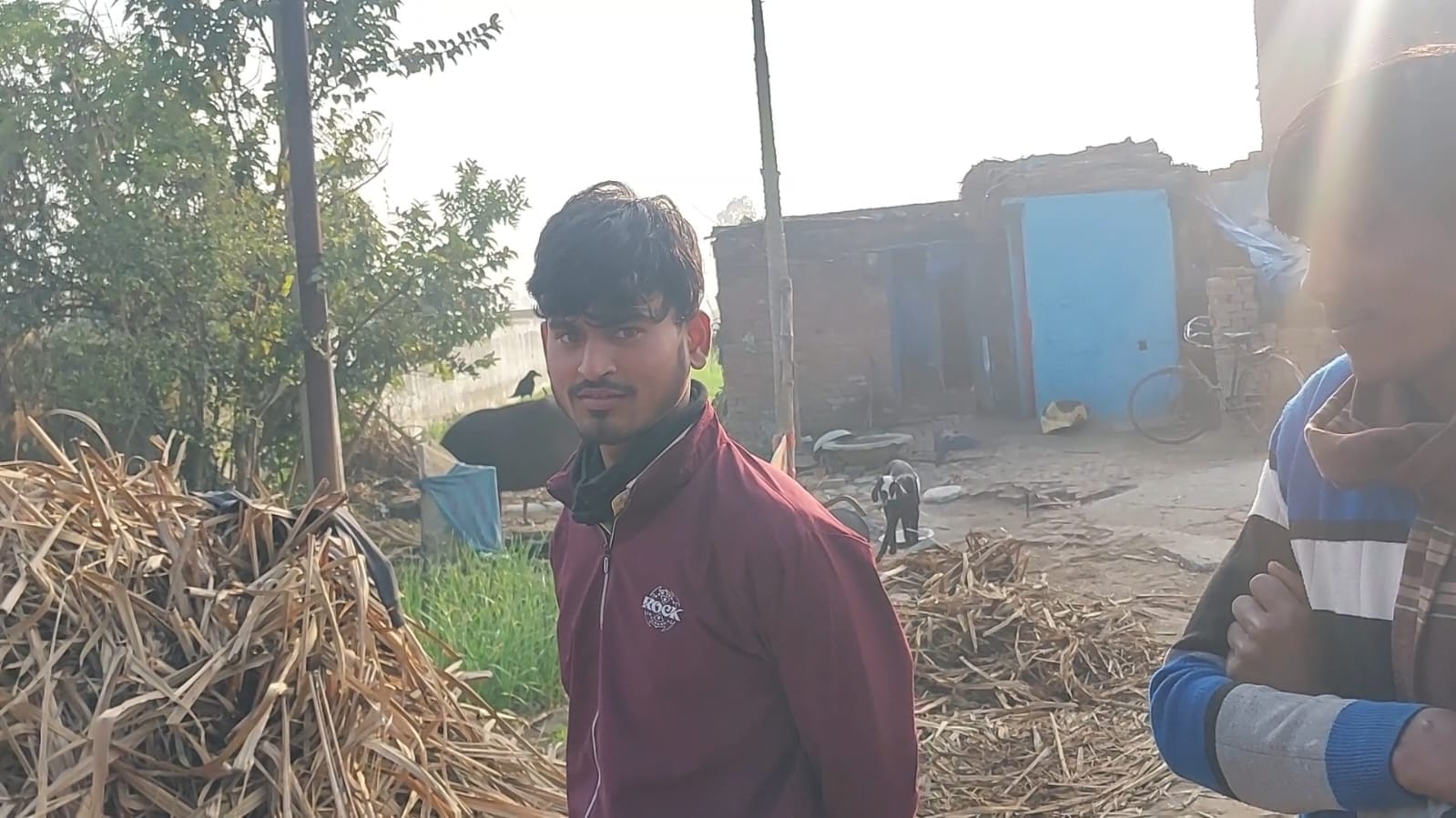 गांव सुंदरपुर में पड़ा गोबर व थोपे जा रहे उपले। संवाद गांव सुंदरपुर में पड़ा गोबर व थोपे जा रहे उपले। संवाद