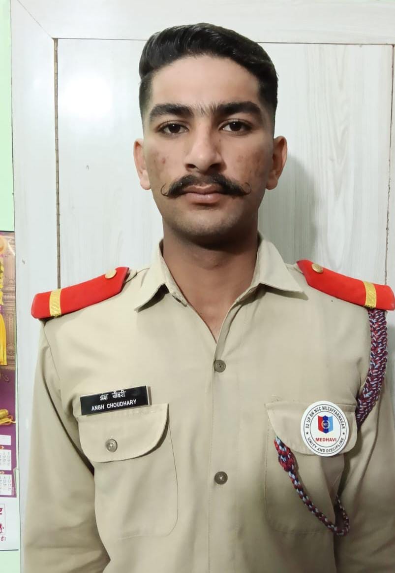 70 यूपी बटालियन मेरठ के कैडेट खुशीराम। (स्त्रोत सोसयटी) मवाना। 70 यूपी बटालियन मेरठ के कैडेट खुशीराम। (स्त्रोत सोसयटी) मवाना।
