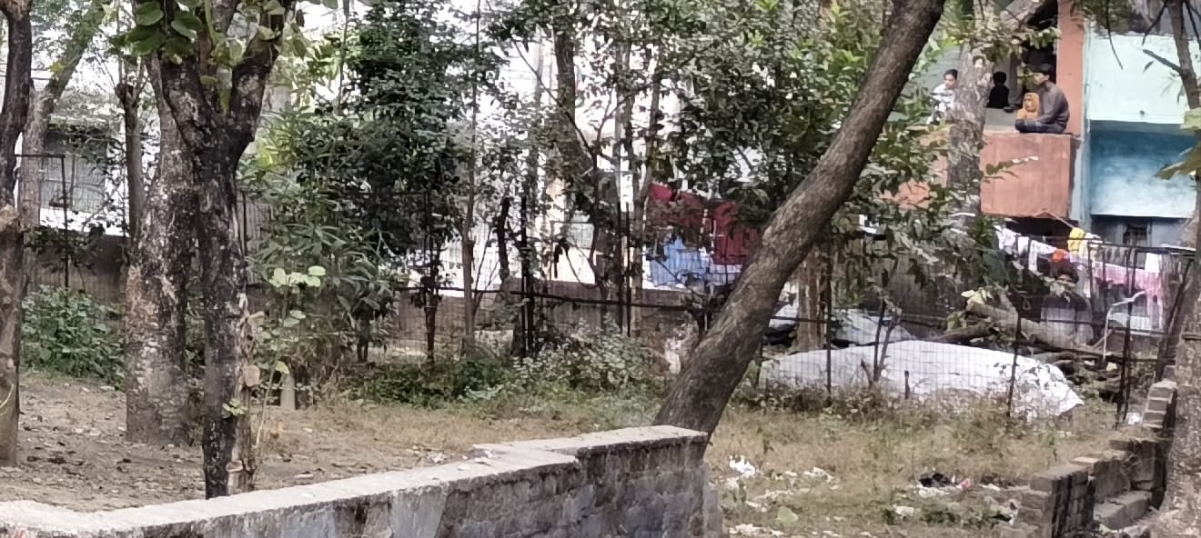 फोटो- 15 कालोनी के पार्क में झोपड़ी। संवाद