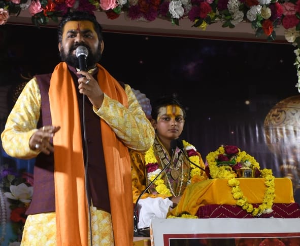 चौक सि्थत मठ श्री बड़ी काली जी मंदिर परिसर में चल रही श्रीमद्भागवत महापुराण कथा चौक सि्थत मठ श्री बड़ी काली जी मंदिर परिसर में चल रही श्रीमद्भागवत महापुराण कथा