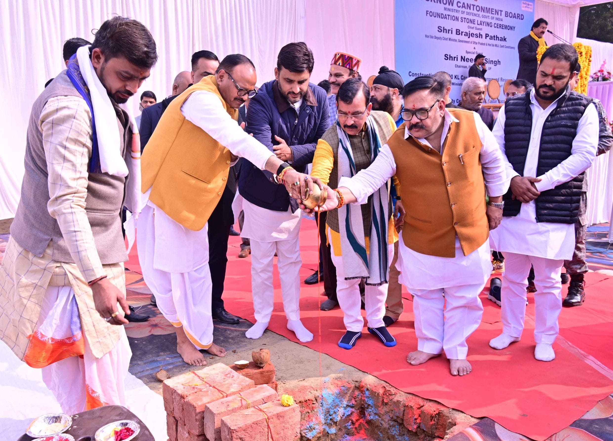 उपमुख्यमंत्री ने भूमिगत जलाशय का किया शिलान्यास।