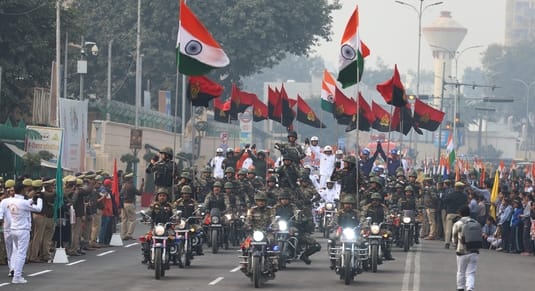 26 जनवरी को होने वाली परेड के लिए हुआ अंतिम पूर्वाभ्यास। 26 जनवरी को होने वाली परेड के लिए हुआ अंतिम पूर्वाभ्यास।