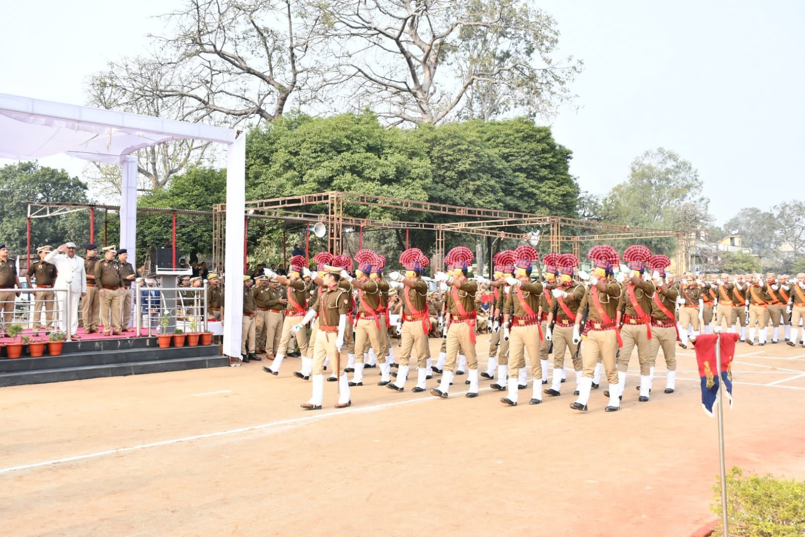 गणतंत्र दिवस परेड रिहर्सल में शामिल पुलिस कर्मी। स्रोत- पुलिस गणतंत्र दिवस परेड रिहर्सल में शामिल पुलिस कर्मी। स्रोत- पुलिस