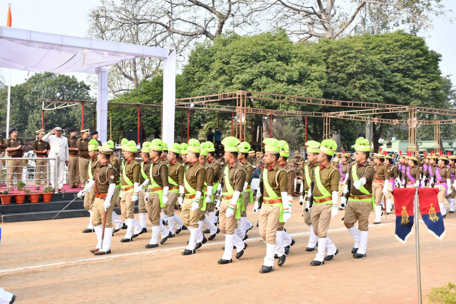 गणतंत्र दिवस परेड रिहर्सल में शामिल पुलिस कर्मी। स्रोत- पुलिस गणतंत्र दिवस परेड रिहर्सल में शामिल पुलिस कर्मी। स्रोत- पुलिस