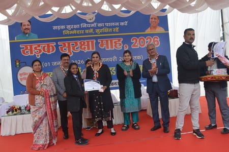 सड़क सुरक्षा माह-2026 के तहत वाहन परीक्षण व प्रमाणीकरण केंद्र में जागरूकता कार्यक्रम आयोजित किय