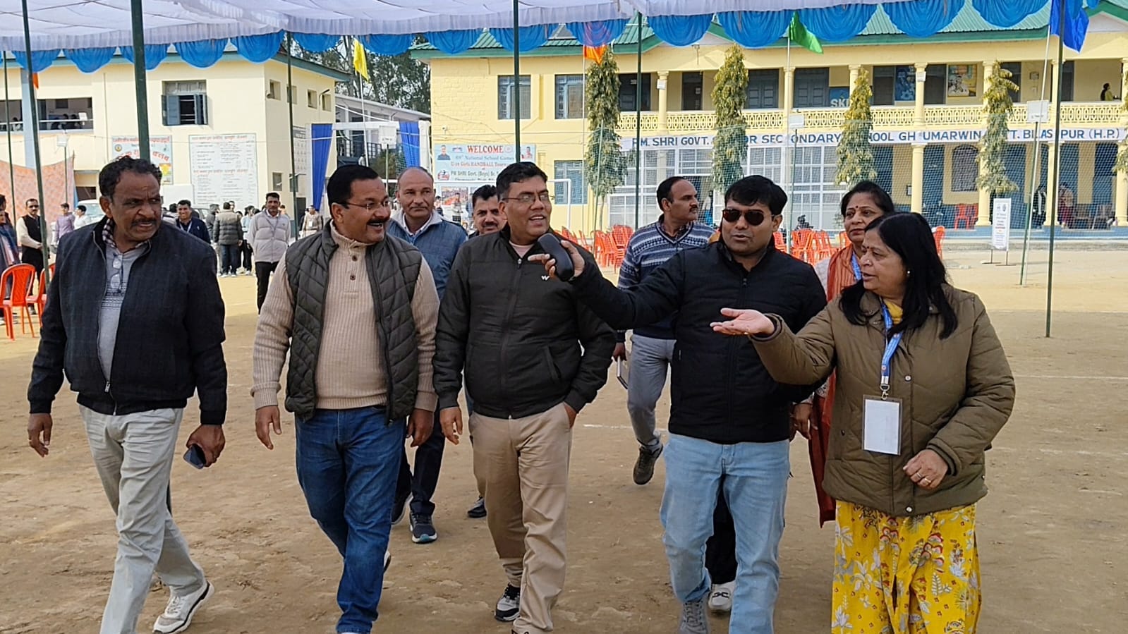 राष्ट्रीय अंडर-19 बालिका हैंडबाल प्रतियोगिता के लिए घुमारवीं में तैयार मैदान। स्रोत: डीपीआरओ