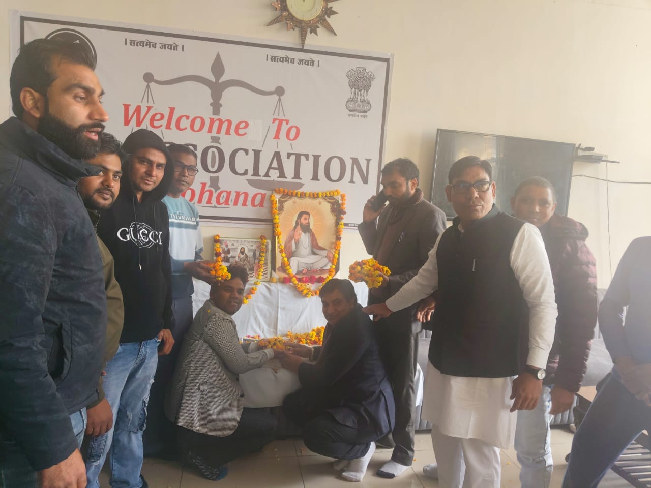 गोहाना के प्राचीन श्री गुरु रविदास मंदिर में आयोजित समारोह में कैबिनेट मंत्री डॉ. अरविंद शर्मा 