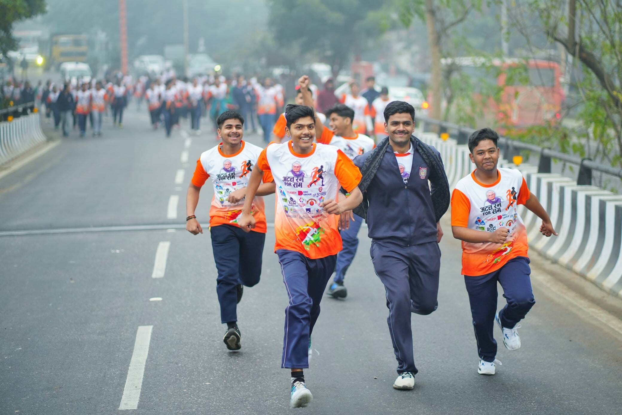 रन फाॅर राम में भाग लेने वाले बच्चों का उत्साह देखते ही बना। 
