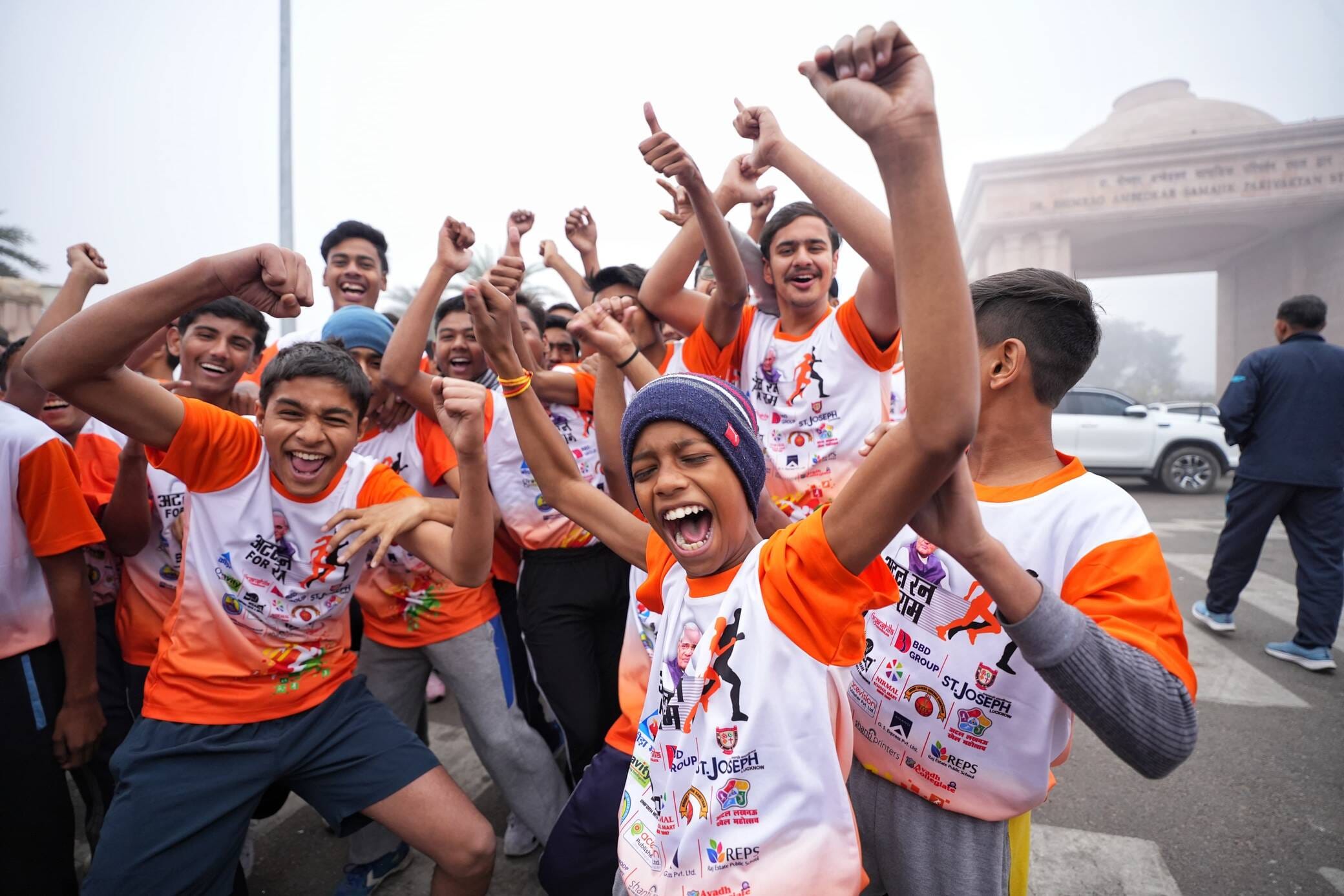 रन फाॅर राम में भाग लेने वाले बच्चों का उत्साह देखते ही बना। 