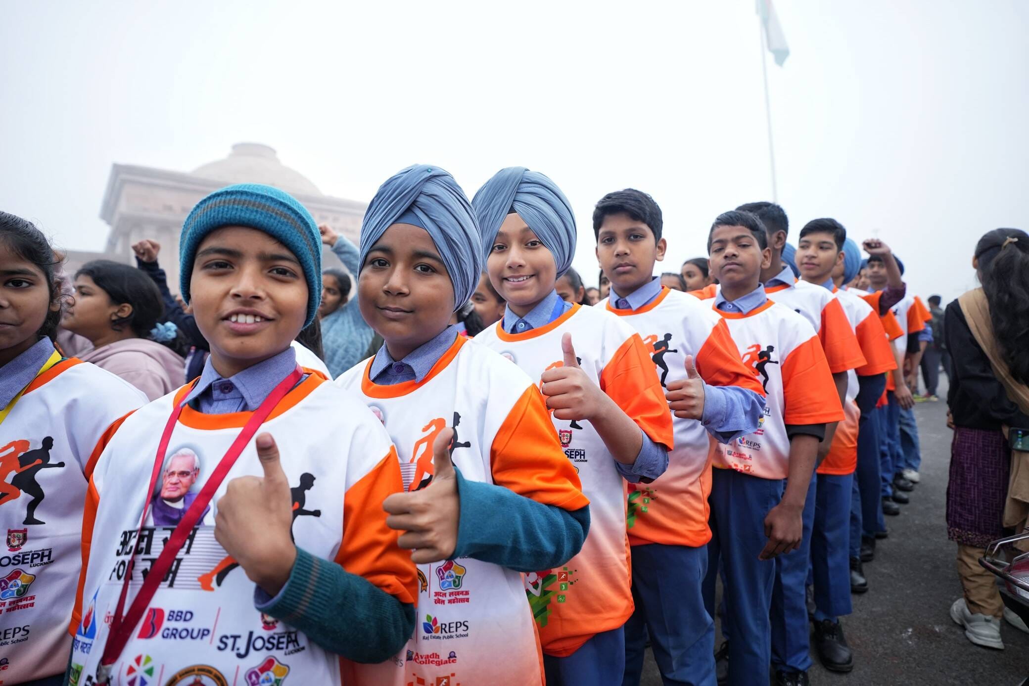 रन फाॅर राम में भाग लेने वाले बच्चों का उत्साह देखते ही बना। 