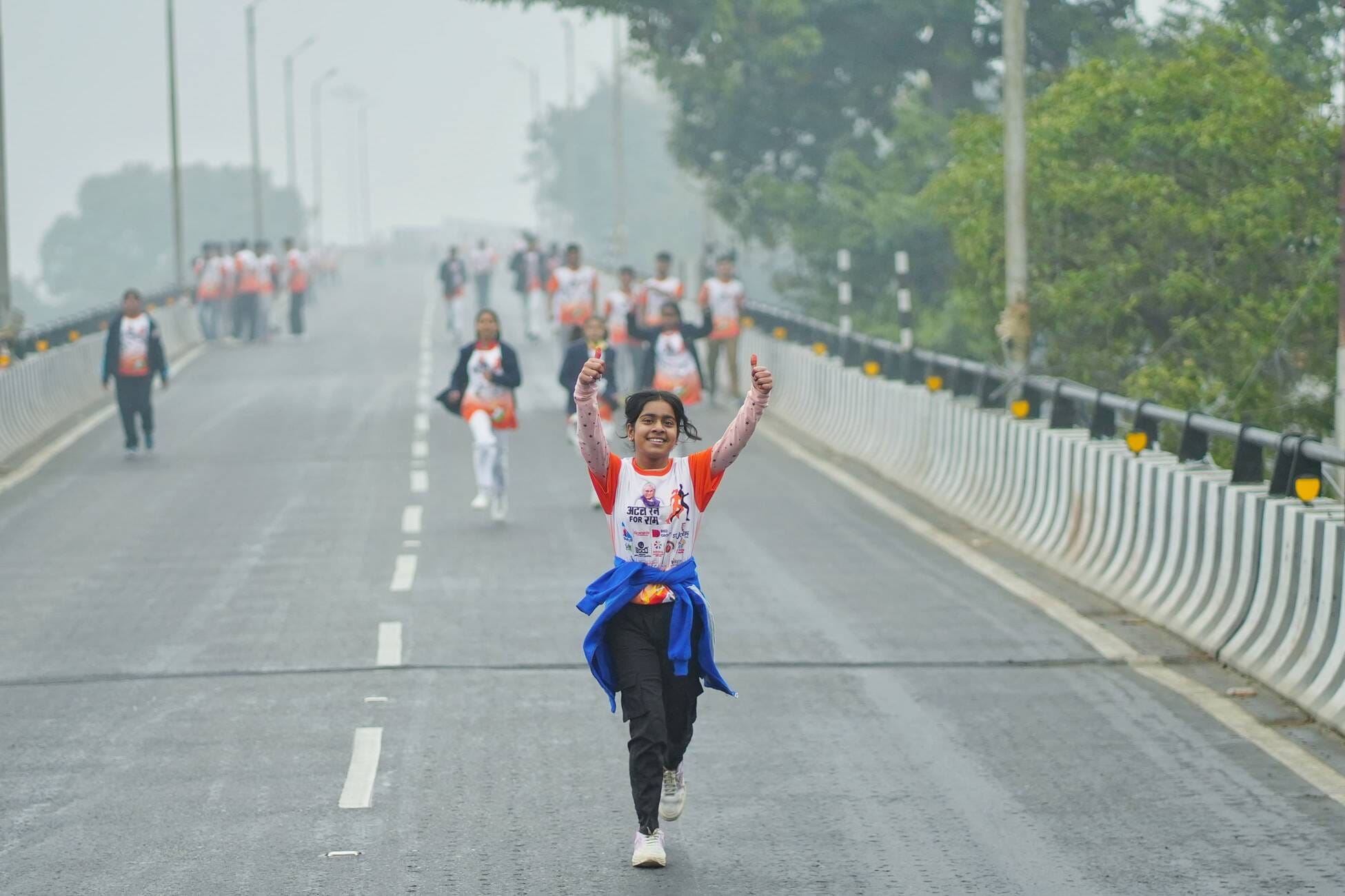 रन फाॅर राम में भाग लेने वाले बच्चों का उत्साह देखते ही बना। 
