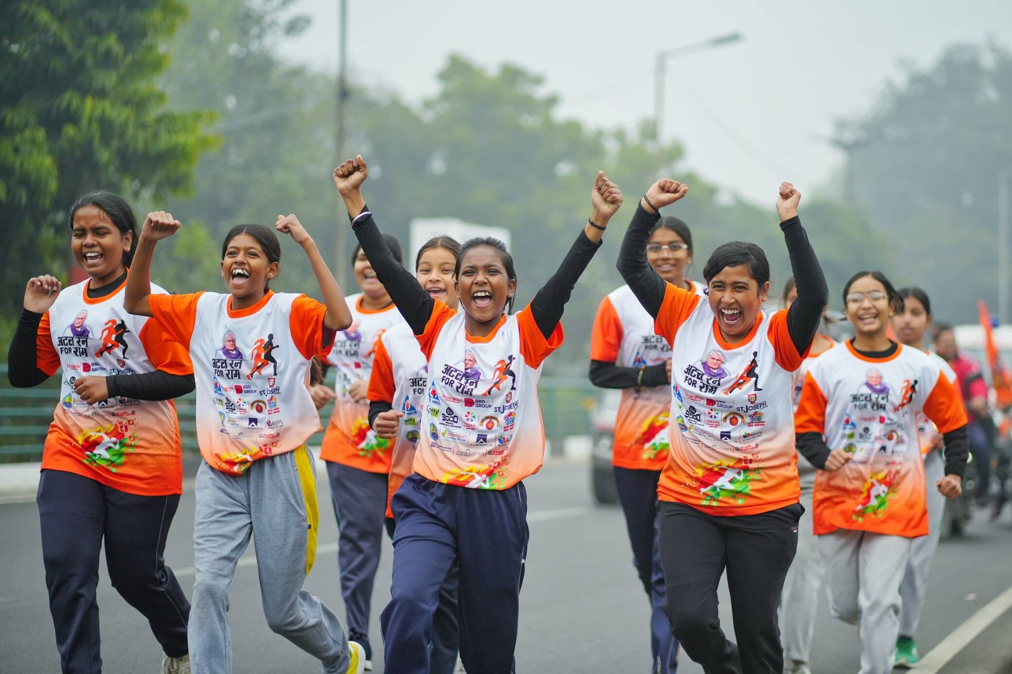 रन फाॅर राम में भाग लेने वाले बच्चों का उत्साह देखते ही बना। 