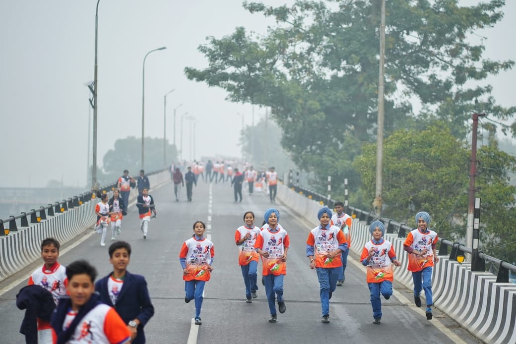 रन फाॅर राम में भाग लेने वाले बच्चों का उत्साह देखते ही बना। 