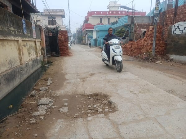 अंबाला छावनी में बब्याल रोड की खस्ताहालत। संवाद